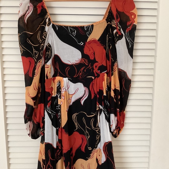 Chasing Unicorns Wild Horses Babydoll Dress Small - Picture 4 of 10